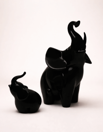 Parella d’elefants vintage de ceràmica esmaltada